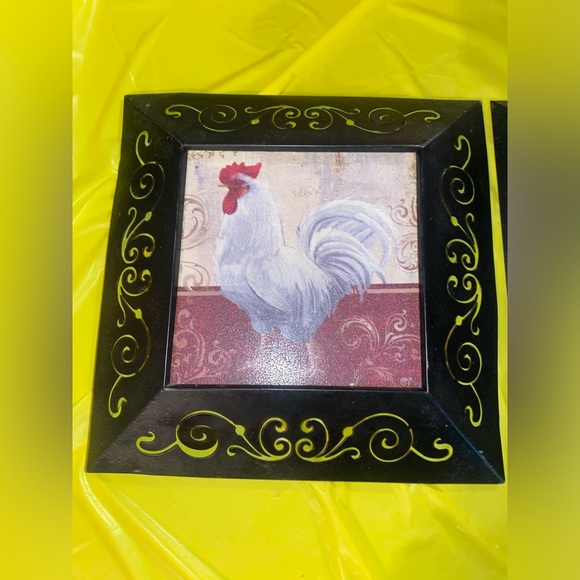 “New View” Vintage Rooster 🐓 Wall Hanging Plaque Designer - 2 Art Frames, Decor - Picture 5 of 16